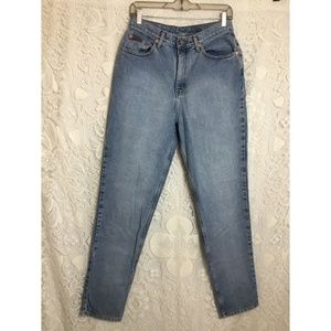 Vintage 1990s Calvin Klein Light Wash Denim High Waist Waisted Mom Jeans Size 12